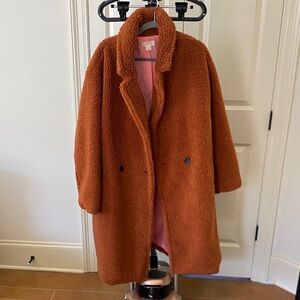 Anthropologie Warm Brown Teddy Coat